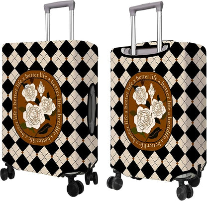 Travel Luggage Cover Suitcase Protector Fits 18-32 Inch Wheel Covers PatternedTravel Related Items Flower Luggage Protector Elastic M