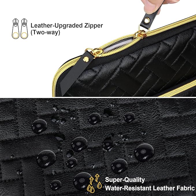 Lacdo 13 Inch Laptop Sleeve Case for 13 inch New MacBook Air M4 A3240 2025, M3 A3113, M2 A2681, M1 A2337 A2179 A1932 2024-2018 | 13" MacBook Pro M2/M1 A2338 A2251 A2289 Computer Bag, Elegant Black