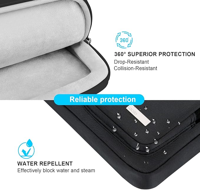 Lacdo 360° Protective Laptop Shoulder Bag, 16 inch Laptop Bag for 16 inch New MacBook Pro M4/M3/M2 /M1 Pro Max A3403 A3186 A2991 A2780 A2485 2024-2019, 15" Surface Laptop 7th Copilot+PC Computer,Black