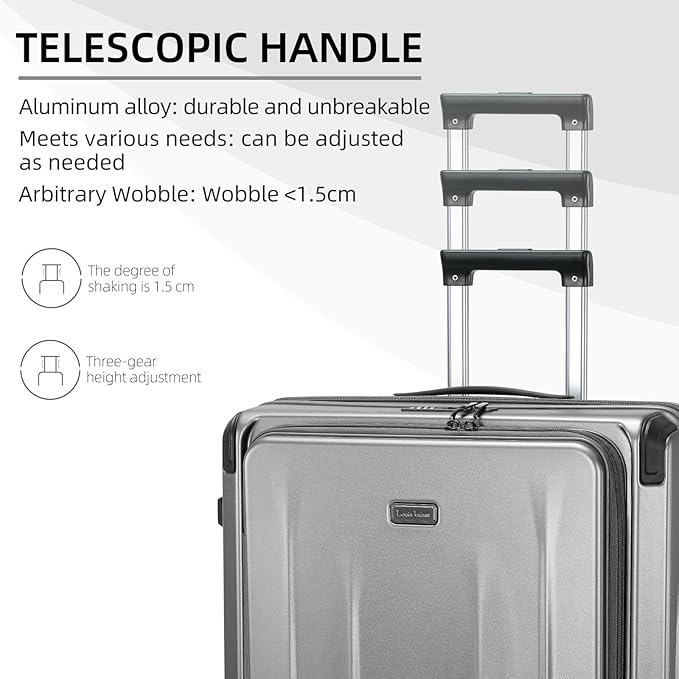 Premium Carry On Luggage, 20Inch+29 Inch Top Opening Airline Approved ABS+PC Hard Shell Suitcases with Silent Wheels, TSA Lock,Front Pocket and Wet-dry Separated Six-piece Set