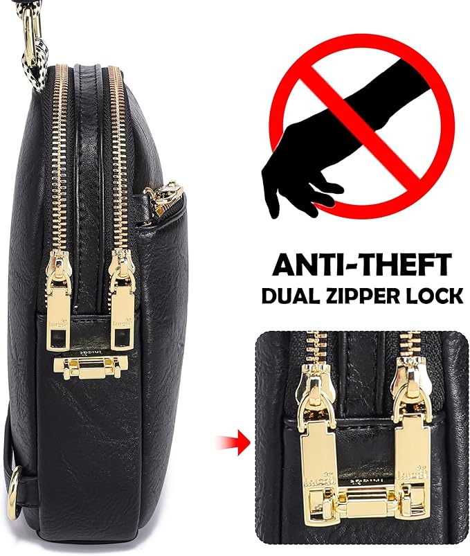 INICAT RFID Blocking Sling Bag,Anti Theft Crossbody Bags for Women,Travel Gifts Cross Body Purses Vegan Leather