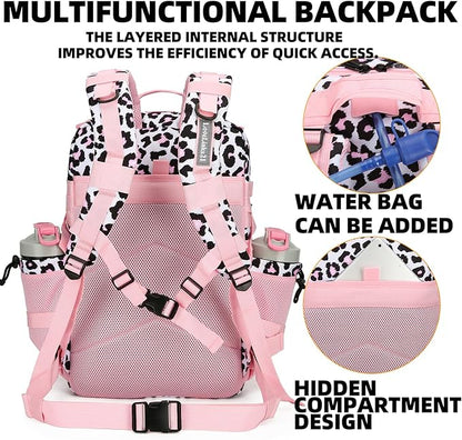 25L Tactical Backpack for Men and Women Military Backpack Small Assault Pack Molle Backpack Bug Out Bag Travel Rucksack Daypack (Pink Leopard)