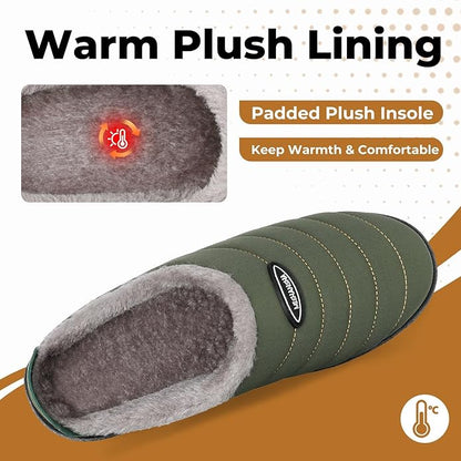 Mishansha Mens Womens House Slippers Warm Fur Lined Winter House Shoes Slip on Cozy Indoor Outdoor Slipper