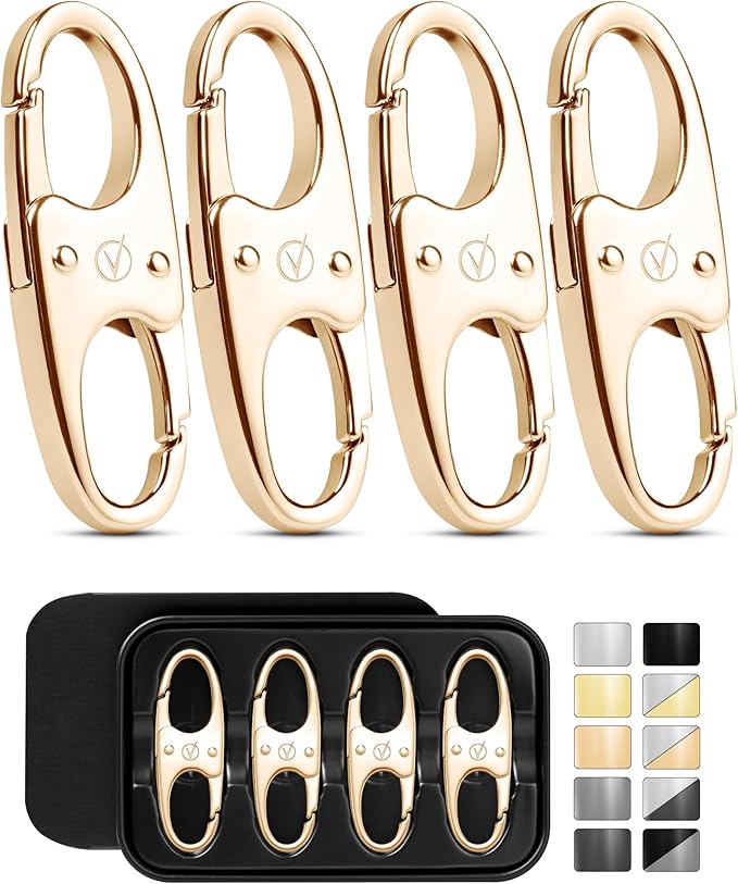 Vantamo Premium 4 Zipper Clips Anti Theft for Backpack, Luggage & Purse, Pull Replacement Zipper Locks, Purse Clip for Travel