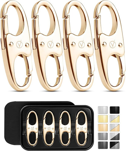 Vantamo Premium 4 Zipper Clips Anti Theft for Backpack, Luggage & Purse, Pull Replacement Zipper Locks, Purse Clip for Travel