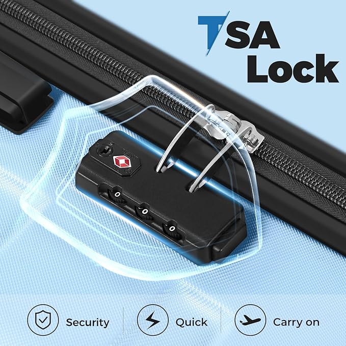 Krute Suitcases with Wheels Checked Luggage 24 Inch Lightweight PC ABS TSA Lock Hard Side Travel Suitcase