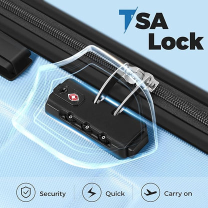 Krute Suitcases with Wheels Checked Luggage 24 Inch Lightweight PC ABS TSA Lock Hard Side Travel Suitcase