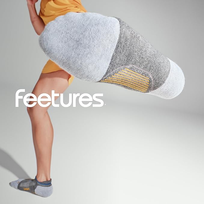 Feetures Elite Max Cushion No Show Tab Ankle Socks - Sport Sock with Targeted Compression