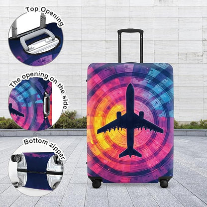 Airplane Silhouette Luggage Protector, Scratch Resistant Suitcase Cover for Frequent Flyers, Travel Essentials for Business Trips