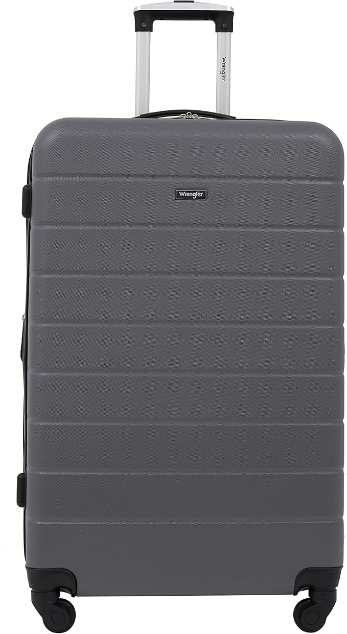 Wrangler Smart Luggage Set with Cup Holder and USB Port, Quiet Shade, 3 Piece