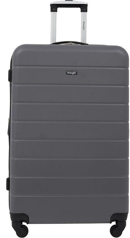 Wrangler Smart Luggage Set with Cup Holder and USB Port, Quiet Shade, 3 Piece