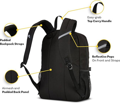 High Sierra Swoop Backpack, Lightweight Bookbag, Large Main Compartment + External Accessory Pockets, Separate Laptop Pocket, Dual Water Bottle Pockets, Fits most 17” Laptops, 30L Capacity, Flamingo