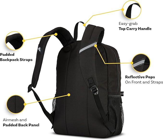 High Sierra Swoop Backpack with Laptop Pocket + Tablet Sleeve, Fits most 17” Laptops, 30L, Black