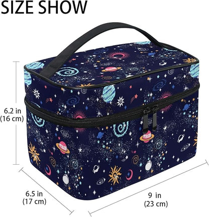 Makeup Bag, Space Galaxy Travel Makeup Organizer Bag Cosmetic Cases Toiletry Bags for Girl Women Ladies