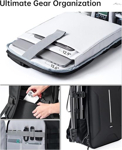 llano 22L Large Hardshell Camera Backpack Case, Camera Bags for Photographers Compatible with DSLR and Mirrorless Cameras,for Sony Canon Nikon Fujifilm with Laptop Compartment,Travel and Outdoor