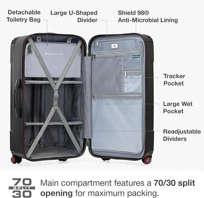 Traveler's Choice Maxporter II 30" Hardside Spinner Trunk Luggage, TSA Lock, Black
