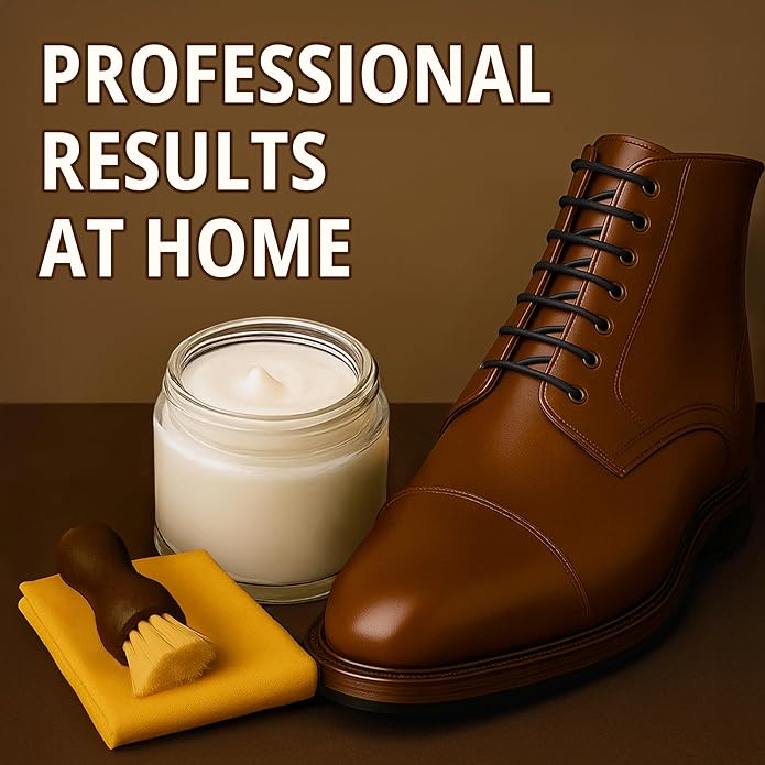 Eagle Shoe Shine Kit – 5-Piece Leather Shoe Polish & Cream Set with Brush & Cloths