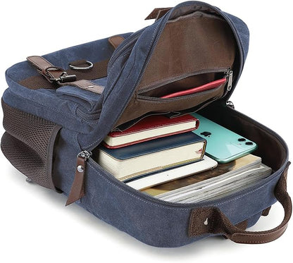 Vintage Messenger Bag, Canvas Backpack for Travel, Men's Shoulder Bag, Dual-use Bag for Hand Carry and Crossbody Carry