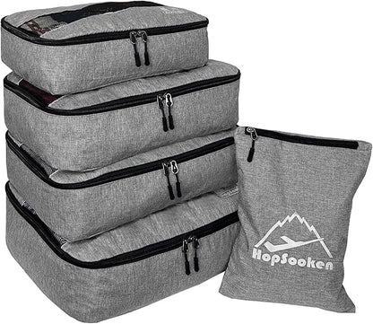 5 Set Packing Cubes for Travel Large Suitcase Luggage Organizer Bags Travel Accessories Vacation 4 Cubes 1 Laundry Pouch Bag