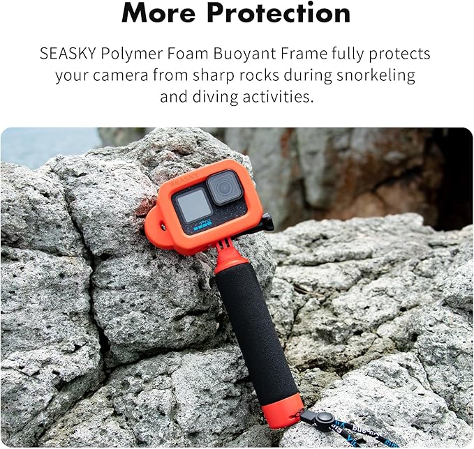 SEASKY Foam Floaty case & F1 Floating Handle Grip Kit Accessories for Gopro Hero 13/12/11/10/9 Sports Action Camera