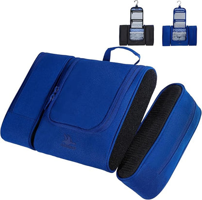 Travel Toiletry Bag for Women and Men - Hanging Cosmetic Travel Bag w/ 3 Detachable Organizer, Durable Hygiene Bag, Hanging Toiletry Bag Men or Makeup Case for Skincare - Royal Blue