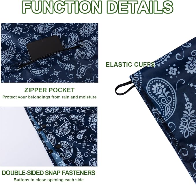 Hooded Rain Ponchos for Adult - Rain Coat and Rain Jacket with Waterproof Pocket and Zipper