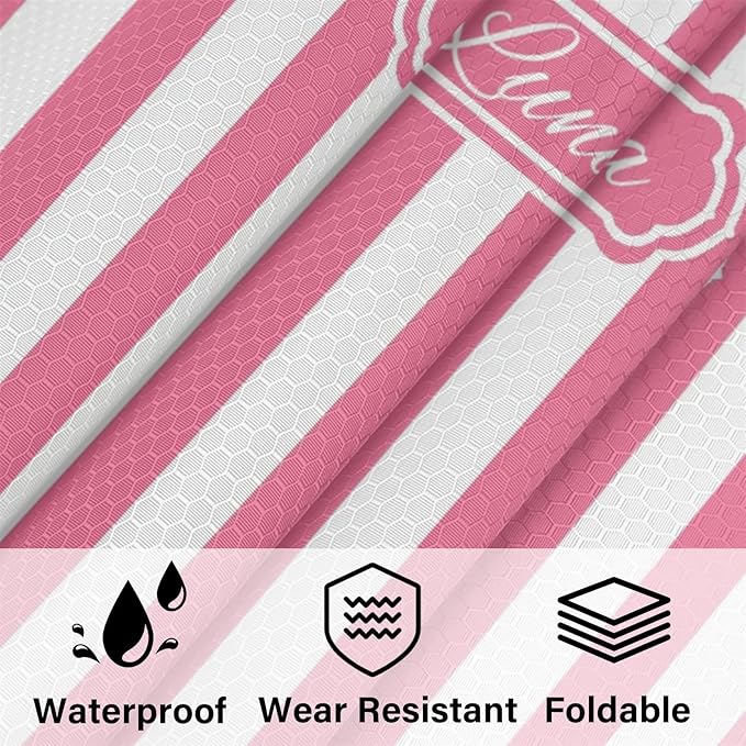 Custom 6 Set Compression Packing Cubes with Name Personalized Compressible Expandable Packing Organizers Luggage Carry On Suitcase Bags Travel Accessories Gifts, Deep Pink Stripe