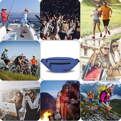 MAXTOP Large Crossbody Fanny Pack with 4-Zipper Pockets,Gifts for Enjoy Sports Festival Workout Traveling Running Casual Hands-Free Wallets Waist Pack Phone Bag Carrying All Phones