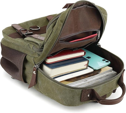 Vintage Messenger Bag, Canvas Backpack for Travel, Men's Shoulder Bag, Dual-use Bag for Hand Carry and Crossbody Carry