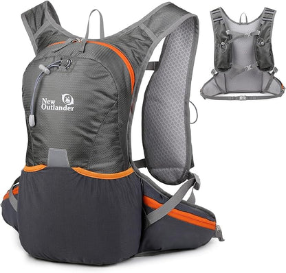 12L Small Hiking Backpack with Chest Strap for Men Women, Bike Backpack for Helmet, Black