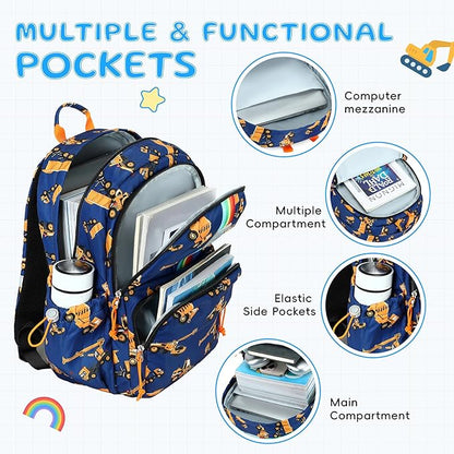 CAMTOP Backpack for Kids, Boys Girls Preschool Backpacks with Lunch Box Toddler Kindergarten School Bookbag Set