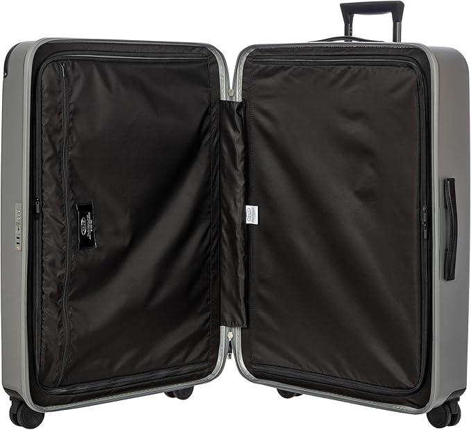 Bric's Amalfi Lightweight Hard Shell Suitcase – Expandable Checked Luggage with Water-Repellent Zip, Smooth 360° Wheels & TSA Lock - 32 Inch, Silver