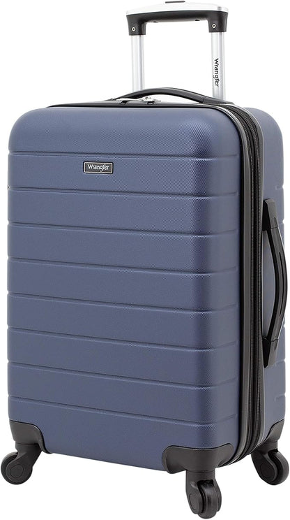 Wrangler 20" Smart Spinner Carry-On Luggage With Usb Charging Port, 20 Inch Carry-On, Navy Blue