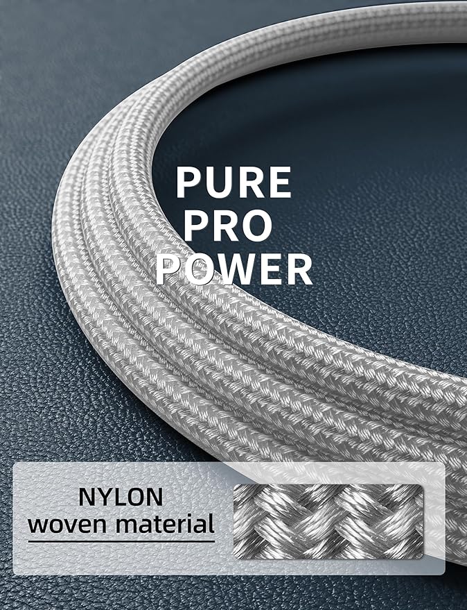 USB C to C Cable 3A Fast Charging [2 Pack, 6FT] USB Type C Cable Upgraded Extra Durable Braided USBC Cord iPhone USB C Charger for iPhone 17/16/15/Pro Max/Samsung Galaxy S23/LG and More-Silver