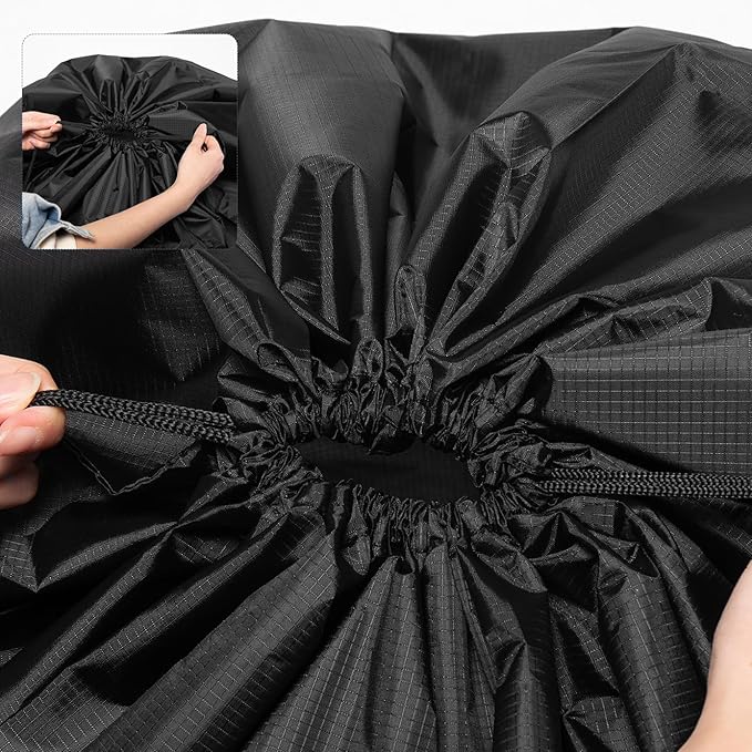 2pack Extra Large Laundry Bag 55x43.3" + Silicone Tote Handle, Heavy Duty Oxford Dirty Clothes Travel Drawstring Bags Storage Sack, Easy fit Laundry Hamper and Basket (Machine Washable, Black)