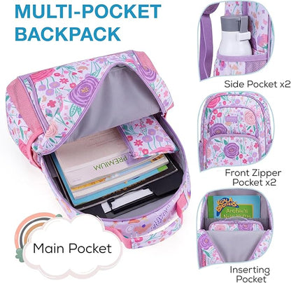 mommore Kids Backpack for Boys Girls Preschool Kindergarten Backpacks Lightweight Elementary School Bookbag with Lunch Box