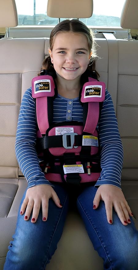 RideSafer - Small Pink, Lightweight, Compact, Portable Car Seat - Perfect for Travel and Everyday Child Safety (Pack of 6)