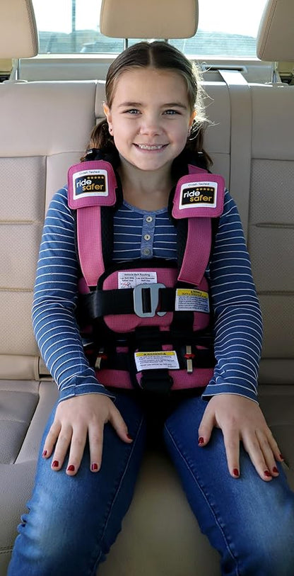 RideSafer - Small Pink, Lightweight, Compact, Portable Car Seat - Perfect for Travel and Everyday Child Safety (Pack of 6)