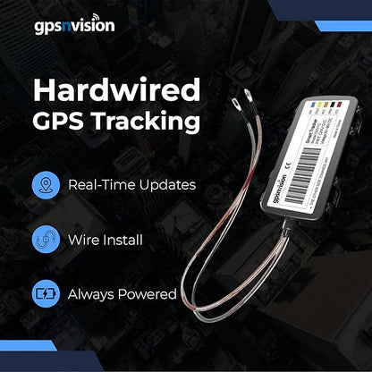4G GPS Tracker for Vehicles - Real-Time GPS Tracker for Car, Truck, Van, Motorcycle - Hardwired 4G LTE Vehicle Tracking Device - Easy 2-Wire Install Tracking System - Subscription Required