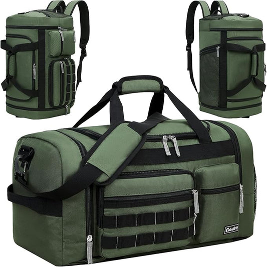 Gym Bag for Men Women with Shoes Compartment 3-in-1 Sports Travel Duffel Bag Multipurpose Weekender Overnight Backpack with Wet Pocket - Green