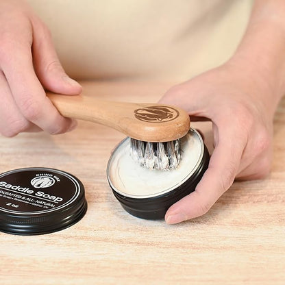 Leather Boot Care Kit - Made in USA (Not China) - Boot Oil, Waterproofer, Cleaning Scrub for Boots (Like Saddle Soap), Brushes and Cloth - Do NOT use Mink Oil (Love Animals) - All Natural Ingredients
