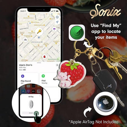 Sonix Keychain Case Compatible with Apple AirTag | Protective Cover Keychain for AirTag | Strawberry Shortcake Vintage