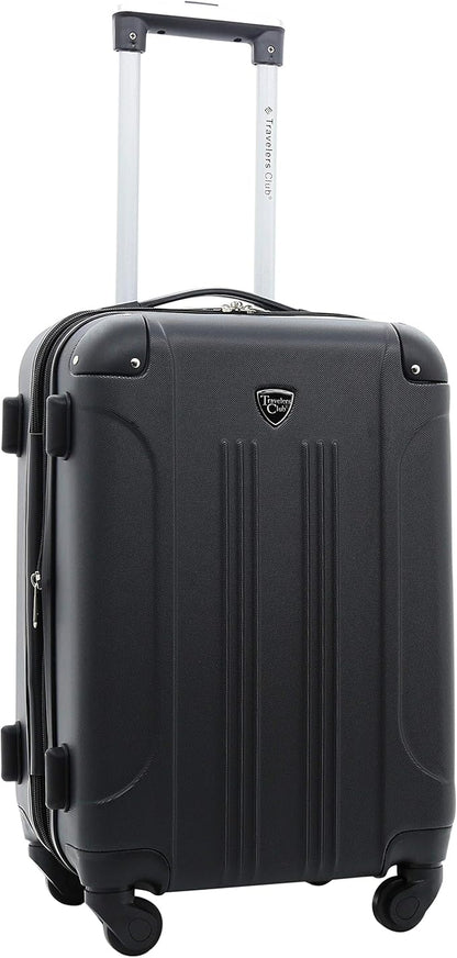 Travelers Club Chicago Hardside Expandable Spinner Luggage, Black, 5 Piece Set