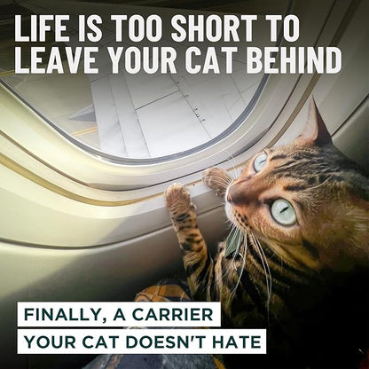 OutdoorBengal Zeppelin™ Airline-Approved Large Cat Carrier Soft – TSA-Approved Pet Carriers with Top Opening for Plane and Car Travel – Kittens or Small Dog Carrier (Creme)