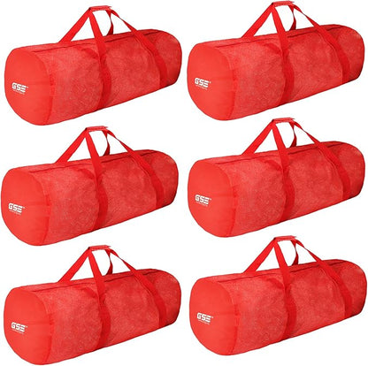 Red Heavy-Duty Large Mesh Sports Duffle Bag, Dry Bag, Diving Equipment Scuba Bag with Zipper. Great for Gym Workout, Sport Balls Storage, Scuba Gear, Snorkeling, Water Sports and Travel