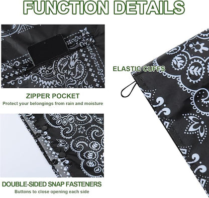 Hooded Rain Ponchos for Adult - Rain Coat and Rain Jacket with Waterproof Pocket and Zipper