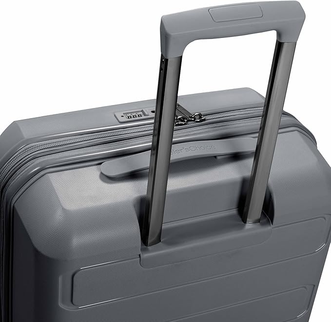 Traveler's Choice Pagosa Indestructible Hardshell Expandable Spinner Luggage, Gray, 22-Inch Carry-on