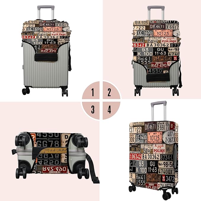 Travel Luggage Cover Suitcase Protector Fits 18-32 Inch Wheel Covers PatternedTravel Related Items Flower Luggage Protector Elastic S