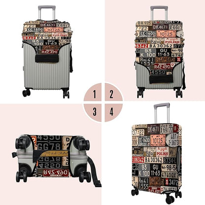 Travel Luggage Cover Suitcase Protector Fits 18-32 Inch Wheel Covers PatternedTravel Related Items Flower Luggage Protector Elastic L