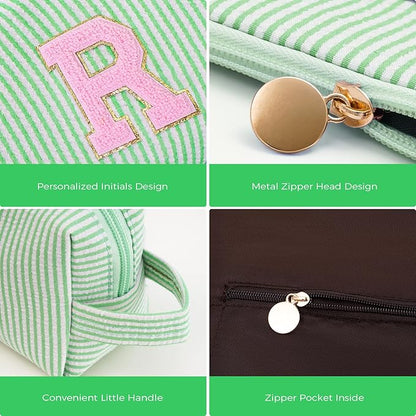 Personalized Anniversary Wife's Birthday Gifts,Mothers Day Gifts for Women,Wife Gifts from Husband,Cool Birthday Gifts for Wife,Makeup Bag Set Cosmetic Bag for Teen Girls - Green,R